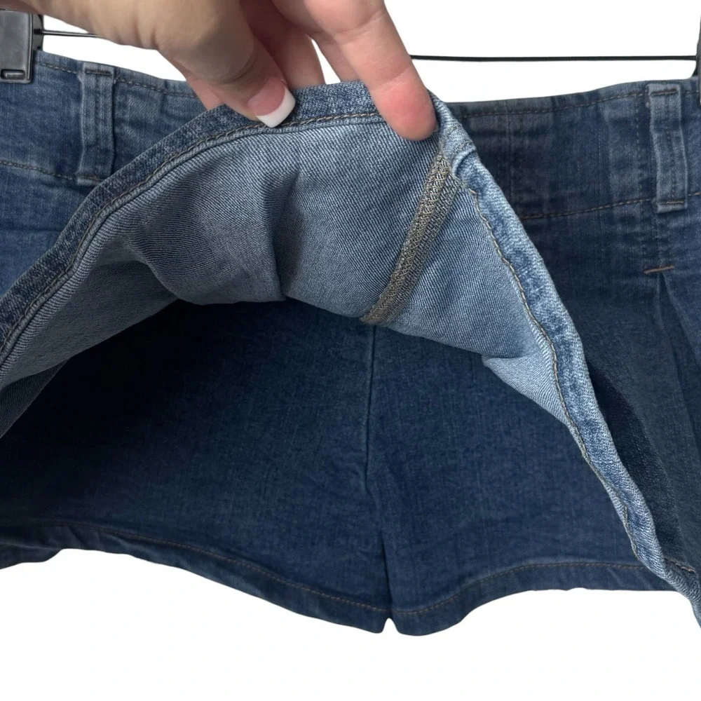 Y2K Almost Famous‎ Micro Mini Denim Pleated Skort Low Rise Grunge Skater S